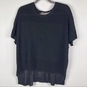 Athleta Kahala Mesh Black High Low Pullover